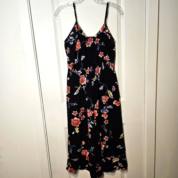 Eyeshadow Rayon Black Floral Jumper with Crochet Stitch Neckline & Pockets Small - Picture 6 of 14